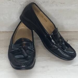Mens Cole Haan Pinch Tassel Black Loafers Size 9.5 D